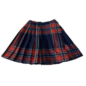 Vtg.  Present Co. Pleated Skirt Girls Plaid Wool Blend 11/12 Multicolor Preppy